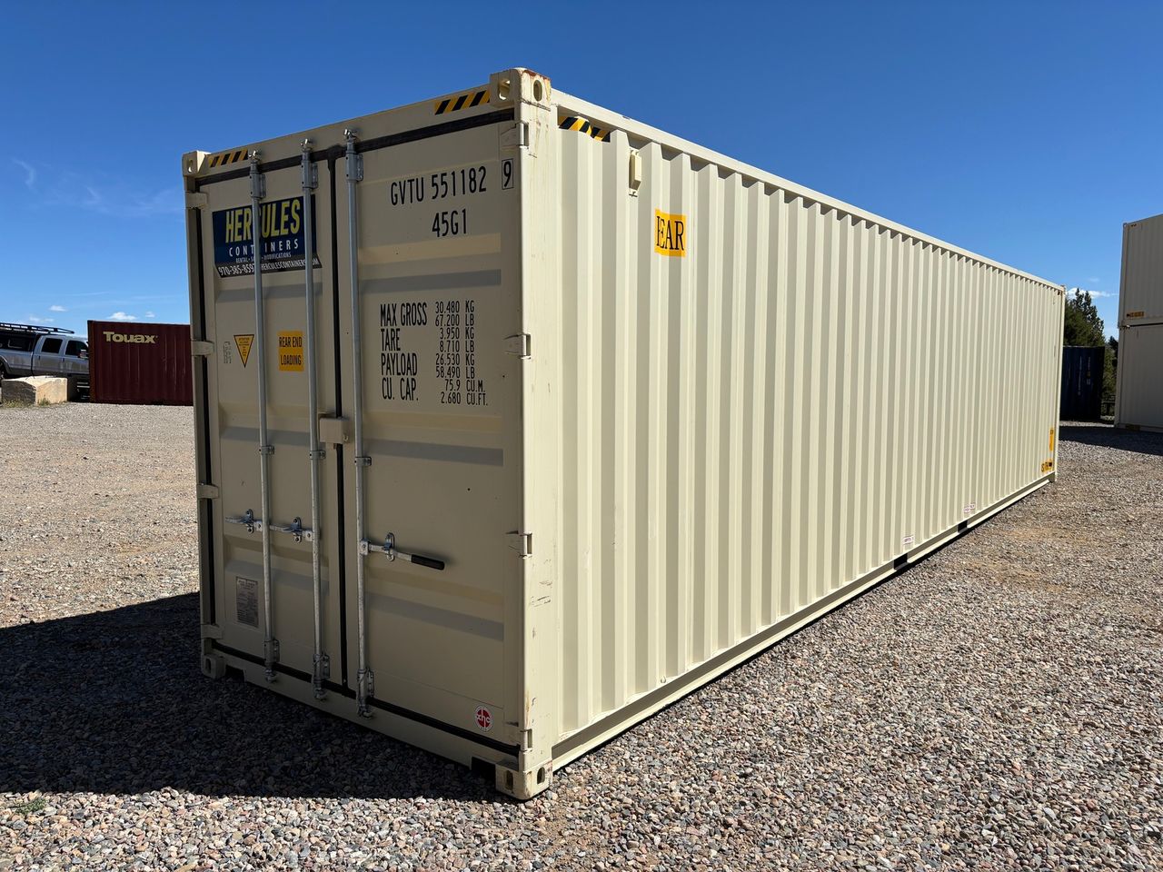 New 40-foot high cube shipping container for maximum storage