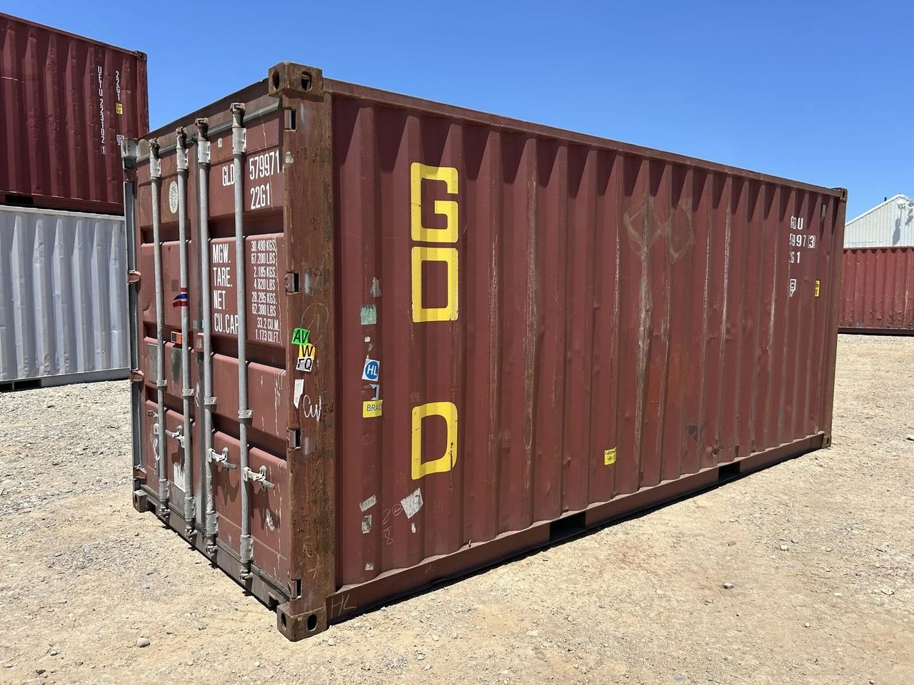 Used 20-foot steel storage container in excellent condition